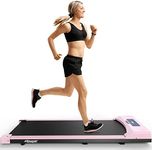 KRISRATE Pink Walking Pad Treadmill Under Desk, Desk Quiet, Flat Portable with LED Display and Remote Control, Installation-Free Treadmills for Home Office