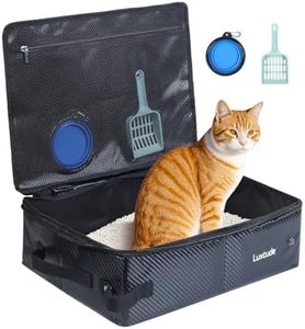 Luxtude Travel Litter Box for Cats, Portable Litter Box for Cats, Travel Cat Litters Box with Lid, Collasible Cat Litters Cases, No Smell and Easy Clean, No Leakage, Road Trip and Camping Essentials