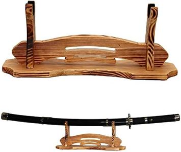 BiJun Sword Stand Katana Holder, Samurai Sword Stand Display Stand Katana Stand Samurai Sword Holder Stand Rack Display Wall Mounted Hook for Katana Wakizashi Tanto Support All Swords (1 Tier)