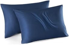 Bedsure King Size Pillow Cases Set of 2, Rayon Derived from Bamboo Navy Blue Pillowcase, Cooling Pillow Cases for Hot Sleepers, Soft & Breathable Cool Pillow Covers with Zipper, Gifts, 20x36 Inches