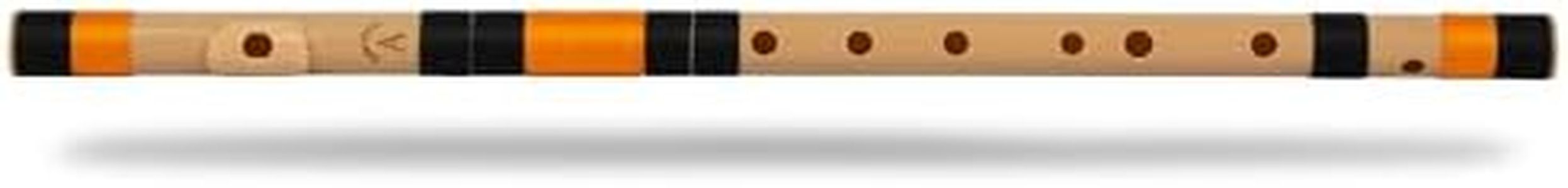 Radhe Flutes | A Natural Right Handed Base Bansuri | Black & Orange| Tuned With Tanpura A=440Hz | PVC Flute + Hindi & English Flute Lessons