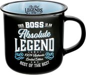 Pavilion Gift Company - Boss Absolute Legend - Ceramic 13-ounce Campfire Mug, Double Sided Coffee Cup, Gifts For Boss, Boss Mug, 1 Count, Black/Blue