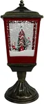 Fraser Hill Farm Let It Snow Series 20.5-in. Musical Tabletop Lamp with Seesaw, Santa, and Snowman Scene | Cascading Snow | Christmas Carols | Festive Holiday Home Decor | Bronze/Red | FHST021A-BLK1