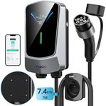 QIAO)) 7.4kW EV Charger Type 2 with 7M Charging Cable Smart APP 4.3' LCD Screen Display, Max. 32A Electric Car Charger Station, Wallmount Home Wallbox Charger Cable Type 2 Plug wtih EV Cable Holder