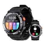 VIRAN Smart Watch (Answer/Make Calls), IP68 Waterproof Military Fitness Watch with Step Counter, Rugged Fitness Tracker with SpO2 Heart Rate Sleep Monitor, 100+ Sports Modes, for Android iOS (Silver)