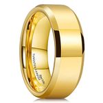 King Will Mens Black 8mm Tungsten Carbide Ring Two Tone Brushed Diamond Engraved Wedding Band(13)