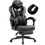 Vigosit Gaming Chair- Gaming Chair with Footrest, Mesh Gaming Chair for Heavy People, Ergonomic Reclining Gamer Computer Chair for Adult, Big and Tall Office PC Chair Gaming with Massage Black (PRO)