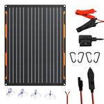 FlexSolar 20W 12V Solar Panel Battery Charger Maintainer Kits Trickle Charger with Built-in Charge Controller, Cig Plug, Alligator Clips, O-Rings OBDII Connector for Car, Truck,Tractor, Boat