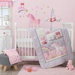 Bedtime Originals Rainbow Unicorn 3-Piece Crib Bedding Set, Purple