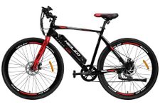 Toutche HEILEO H200 Hybrid Electric Cycle for Men 8-Speed Shimano Cassette Gears Dual Disc Brakes Removable Battery 80 KM Range Advanced LCD Display 21" x700C Light Weight, Red