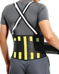 Fitomo Back Brace for Heavy Lifting for Men Women Lower Back with Reflective Belt and 7 Splints, Ultra-thin Mesh Fabric, Back Brace for Posture Men Women, Perfect for Work Outdoor Running Motorcycle