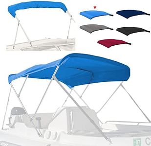 Seapisode 4 Bow Marine Grade Fade and Crack Resistant Bimini Top Replacement Cover, Heavy-Duty Waterproof and UV-proof Sun Shade Boat Canopy, Easy Install Zipper Sleeves Boat Awning/Without Frame,Blue