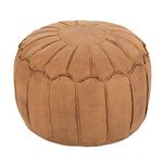 Loft 25 Bean Bag Footstool Pouffe | Super-Soft Faux-Leather Fabric | Decorative and Comfortable Foot Rest | Footstools for Living Room | Moroccan-Style Foot Stool (Arizona Mustard)