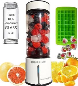 Portable blender smoothie blender portable blenders for smoothies ROSEVIEW personal blender mini blender glass bottle maker personal blenders cordless blender cup usb rechargeable juicer blend mixer