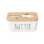 Butter Container with Lid and Knife for Countertop and Refrigerator, Keep Butter Fresh,Seal Lid, Dishwasher Safe, Ceramic Butter Dish Keeper Holder for West/ East Coast Butter