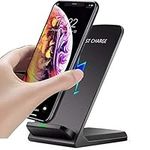 Wireless Charger Stand for Apple iPhone 14 13 12 Mini 11 Pro Max/SE 2020/Xs/XR/X/8 Plus, Samsung Galaxy S23 S22+ Ultra/S21/S20/S7 S8 S9 S10+ S10e Note 20 Ultra/10+/9/8, OnePlus (Black)