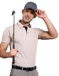 STELLERS Men's Classic Golf Polo T-Shirt | Wrinkle Free | Quick Dry | Soft | Feather Touch Feel | Regular Fit (Medium, Fawn)