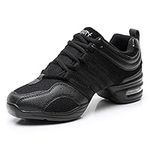 TINRYMX Modern Dance Shoes Women Lace up Air Cushion Sole Ballroom Jazz Hip hop Practice Sneakers Dance Shoes,8UK