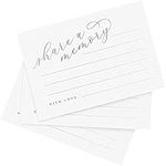 Bliss Collections Silver Foil Share a Memory Cards, Pack of 50, 4x6 Cards for Wedding, Shower, Birthday, Funeral, Celebration of Life, Retirement, Graduation, Going Away, Life Memories, USA Made