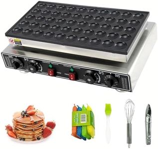 Takywep 50 Pcs Mini Pancake Baker, 1800W Electric Nonstick Mini Waffle Maker Machine with Temp & Time Control, Stainless Steel, Perfect for Home or Commercial Use