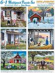 Bits and Pieces – Multi-Pack Six (6) 300, 500, 1000 Piece Jigsaw Puzzles for Adults – Puzzles Measure 18" x 24"(300, 500) & 20" x 27"(1000) Walk Home Kitty Day Season Jigsaws by Artist John Sloane