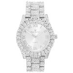 Charles Raymond Women's Big Rocks Bezel Colored Dial with Roman Numerals Fully Iced Out Watch - ST10327LA, PNP-PNP, 7.5 inches, ST10327LA (PNP-PNP)