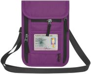 HOTEMIA Neck Wallet for Travel,Passport Holder Neck Pouch for Men Women with Adjustable Neck Strap and RFID Blocking (Purple)