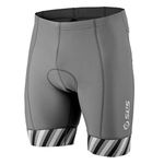 SLS3 Triathlon Shorts Mens - Tri Short Men's - Tri Shorts for Men | 2 Pockets | Black FRT 2.0 German Designed (Gray/Gray Stripes, X-Large)