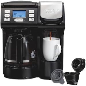 Hamilton Beach FlexBrew Trio 2-Way Coffee Maker, Compatible with K-Cup Pods or Grounds, Combo, Single Serve & Full 12c Pot, Black - Fast Brewing (49902)