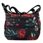 NOTAG Shoulder Bag for Women Casual Multi-Pocket Crossbody Bag Waterproof Nylon Messenger Bags Purse (Red)