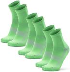 DANISH ENDURANCE Athletic Sports Socks, Light Weight, Breathable Trainer Gym Socks, Men & Women, Quarter Length, 3 Pack, Green/Grey, 9-12