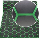 94.5"X 35.4"Hexagonal Stripes EVA Self-Adhesive Boat Decking Sheet Marine Yacht RV Swimming Pool Boat Flooring Sheet Thick Non-Skid mat (Dark Gray and Green)