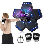 Zosudull Music Boxing Machine with Boxing Gloves, Smart Musical Boxing Machine with LED Light, Bluetooth Boxing Equipment for Kids/Adults,Wall Mounted Punching Machine with Speed Setting/Counting Mode