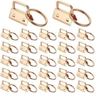 LISHINE DAOST 100Pcs 1 Inch Key Fob Hardware Bulk Gold Wristlet Keychain with Ring for Keychain, Lanyard and Chain Making Supplies