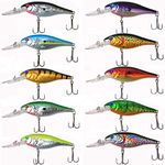 JSHANMEI Fishing Lures Hard Bait Minnow Lure with Treble Hook Life-Like Swimbait Fishing Bait 3D Fishing Eyes Crankbait for Bass Trout Walleye Redfish