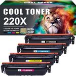 220X 220A MFP 4302DW Toner: With Chip for HP 220X Toner Cartridge for Color Laserjet Pro MFP 4302fdw 4202dw 4302 fdw 4202dn 4302fdn W2200X W2201X W2202X W2203X（Black Cyan Yellow Magenta,4 PK）