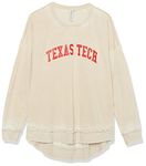 NCAA Texas Tech Red Raiders Womens Pullover Burnout Sweatshirt, Oatmeal, Medium