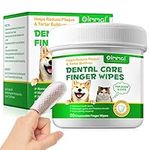 Teeth Cleaning Finger Wipes for Dogs & Cats, Dental Teeth Cleaning Wipe - Finger Pads Remove Bad Breath & Plaque, No-Rinse Dog Finger Toothbrush, Gentle Dental Care Pet Cleaning Disposable Wipes, 50PC