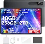 Blackview 2024 Tablet 11 inch Android 14 Tablets, 9WiFi with 18GB+256GB Storage(Expand to 2TB), Octa-core CPU, 2.4K FHD Display, Widevine L1, 8200mAh, 5G WiFi, 13MP+8MP/Face ID/PC Mode, Gray