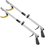 Reacher Grabber Pickup Tools with Magnetic Tips - (2-Pack) 26-Inch Long & Wide Claw Arm Gripping Device, Lightweight & Durable Indoor and Outdoor Extender Reaching Mobility Aid and Trash Picker Upper