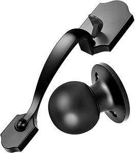Front Door Handleset Entry Door Handle Set with Cove Knob for Right and Left Handed Sided Doors, Interior and Exterior Entrance Passage Lock Matte Black