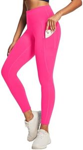 Ewedoos Leggings with Pockets for Women High Waisted Athletic Workout Compression Leggings Tummy Control Yoga Pants Women Hot Pink