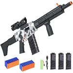 Realistic Toy Gun for Nerf Guns Darts, Foam Blaster - with Scope 100 Soft Bullets 3 Magazines, Semi-Auto Sniper Rifle Electric Machine Guns for Boys 8-12 Age, Birthday Gifts for Kids and Adults…
