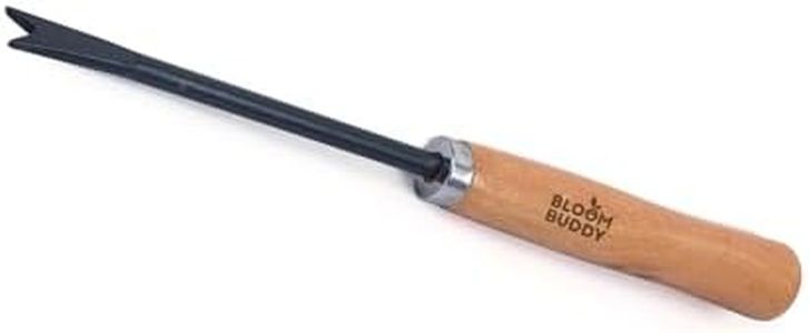 Bloombuddy Hand Weeder – 10-inch (Wooden Handle, Black Blade) | Heavy-Duty Weed Remover Tool for Home Garden, Terrace, Lawn, Farms & Agriculture