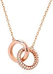 GELVTIC 925 Sterling Silver Choker Necklace for Women Fashion Pendant Gold/White Plated Dainty Jewelry Simple Trendy necklaces Gift,18” (07-Rose Gold)