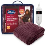 Silentnight Comfort Control Heated Throw Blanket - Luxury Fleece Electric Heated Blanket for Sofa Bed with 9 Heat Settings, Fast Heat-up and Safety Shut Off - Machine Washable - 120x160cm, Berry