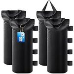 CLAETF Canopy Sand Bags, 4-Pack, Black.Tent Weights Sand Bags for Outdoor Garden Patio Sun Shelter Canopy Patio Umbrella,Vendor Tent,Gazebo. (Black-1)