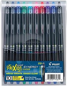 Pilot, FriXion Synergy Clicker Erasable, Refillable, Retractable Gel Ink Pens, Extra Fine Point 0.5 mm, Pack of 10, Assorted Colors