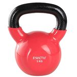 Amazon Brand - Symactive Vinyl Coated Solid Kettlebell for Gym Exercises, 5 kg