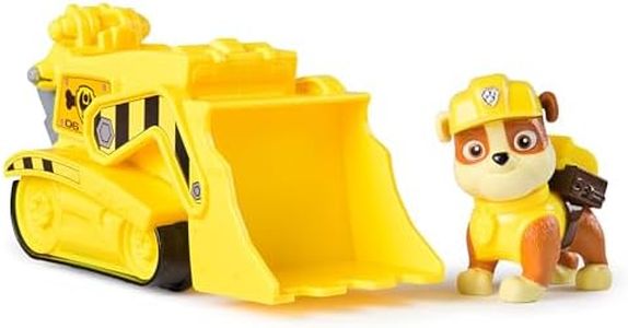 PAW Patrol, Rubble’s Bulldozer Toy Truck with Collectible Action Figure, Sustainably Minded Kids Toys for Boys & Girls Ages 3 and Up